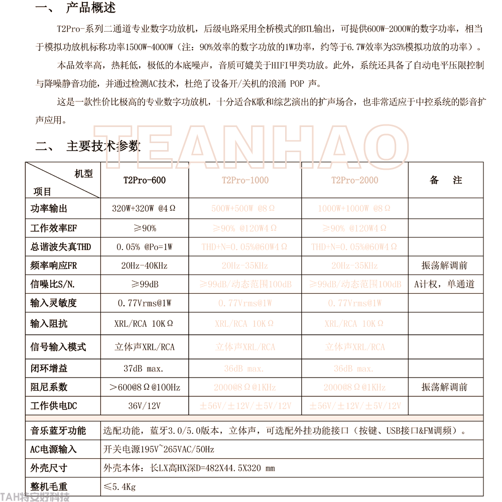 專業(yè)音響數(shù)字功放機T2pro(圖2)